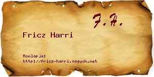 Fricz Harri névjegykártya